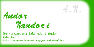andor nandori business card